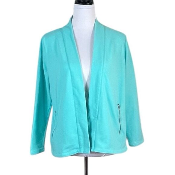 Talbots Aqua Open Front Cardigan, Size PM - Picture 1 of 9